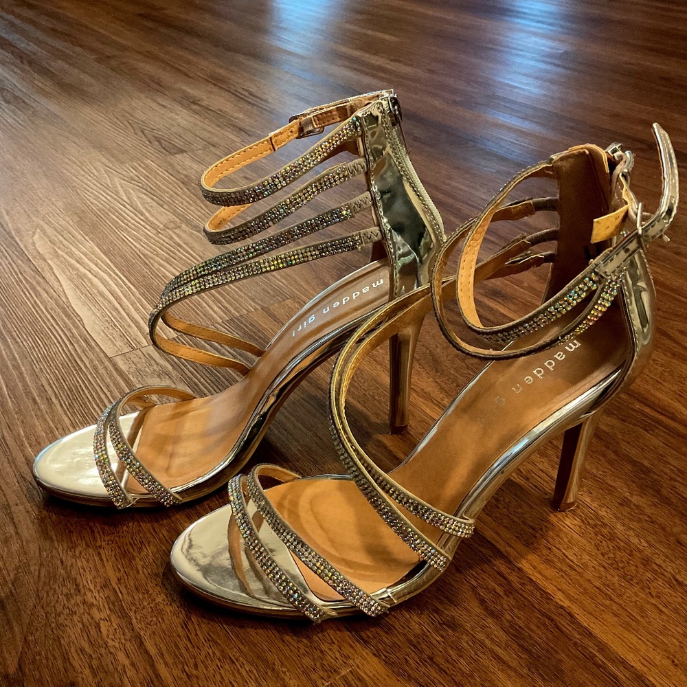 Madden Girl silver stilettos - Size 8
